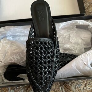 INC International Concepts Women's Black Woven Slip-On Shoes